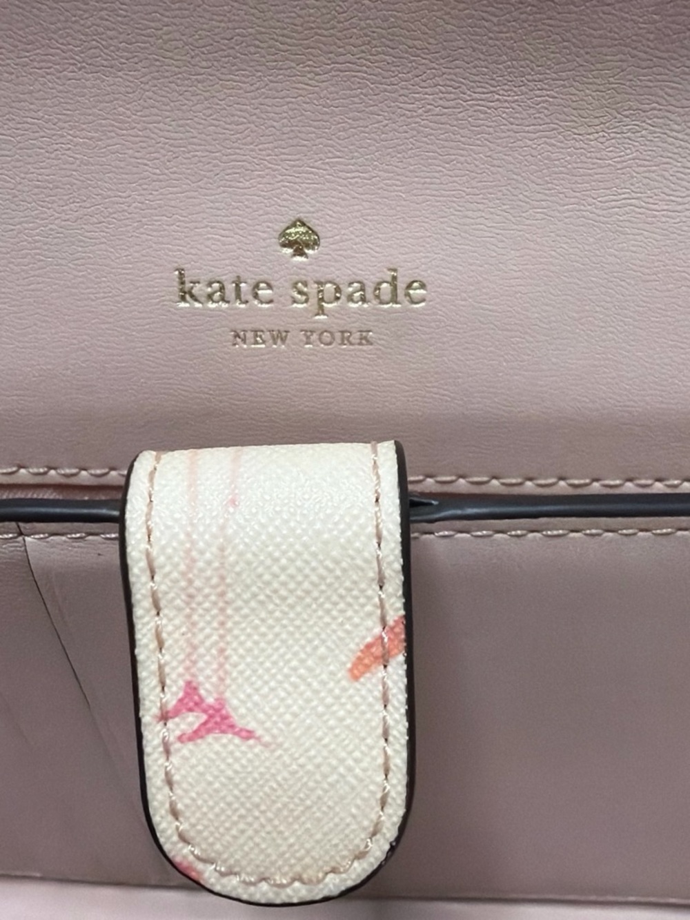 kate spade Flamingo Print Chain Crossbody in White and Pink Mini Purse - Picture 7 of 9